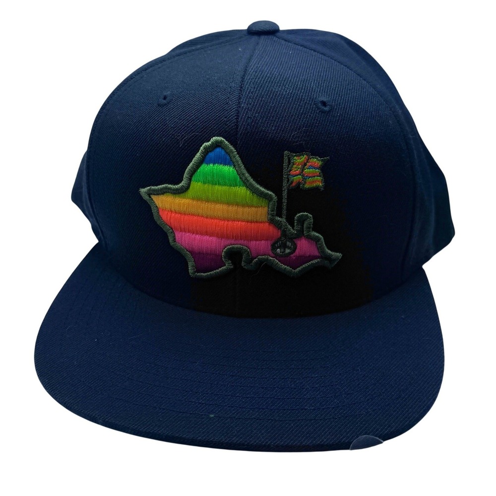 Oahu Golf Apparel OGA Navy‎ Blue Rainbow Island Snapback Hat Yupoong Classics